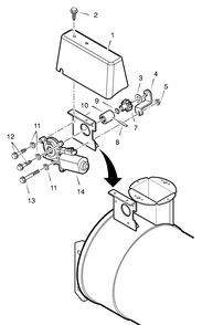 Chute Rotation Motor Diagram and Parts List for 633129X5A 2003 Briggs and Stratton Snow Blower